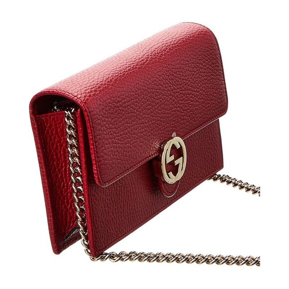 Gucci Interlocking G Leather Wallet On Chain - Picture 3 of 4